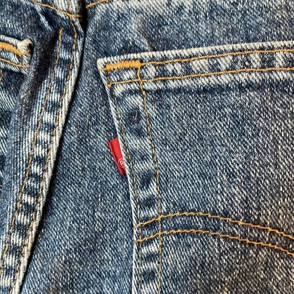 Levi’s Jeans 505 SZ 32/32 Made in the USA Fray at Bottom Blue/White Wash - Picture 8 of 10